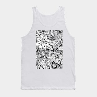 Black and White Floral Affair Tank Top